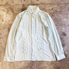 画像1: PALE TONE COLOR PLEATED L/S SHIRT / Ladies M (1)