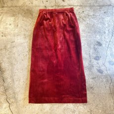 画像1: COLOR SIDE SLIT VELVET SKIRT / W29 (1)