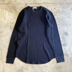 画像1: 【WONDERGROUND】L/S WAFFLE T-SHIRT / BLACK (1)