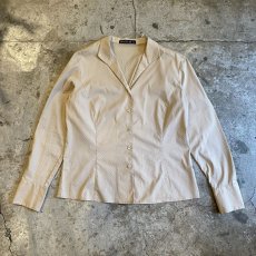 画像1: OPEN COLLAR PATTERN L/S SHIRT / Ladies M (1)