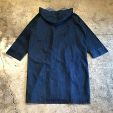 画像2: NON WASH DENIM HOODY LONG COAT / Ladies L (2)