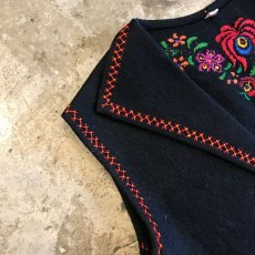 画像5: FLOWER EMBROIDERY WOOL VEST / Ladies S(42) (5)