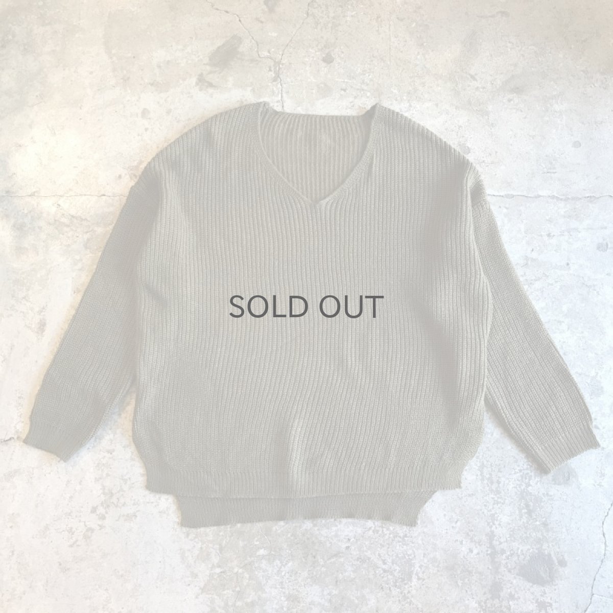 画像1: V NECK OVER SIZE COLOR COTTON SWEATER / Ladies L (1)