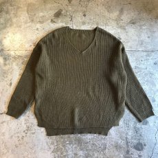 画像1: V NECK OVER SIZE COLOR COTTON SWEATER / Ladies L (1)