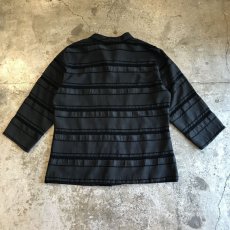 画像2: COLOR BORDER PATTERN SHEER SHIRT / Ladies M (2)