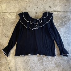 画像2: 【Wiz&Witch】"OUT STITCH" FRILL BLOUSE / OS (2)