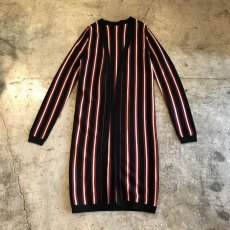 画像1: COLOR STRIPE COTTON LONG CARDIGAN / Ladies M (1)