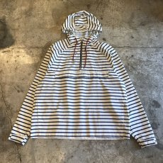 画像1: BORDER PATTERN VOLUME SLEEVE ANORAK HOODIE / Ladies XL (1)