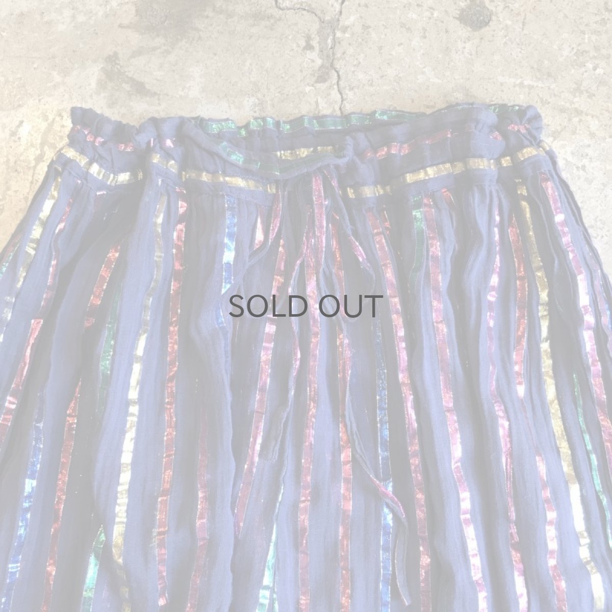 画像6: COLOR STRIPE PATTERN SARROUEL PANTS / FREE (S) (6)