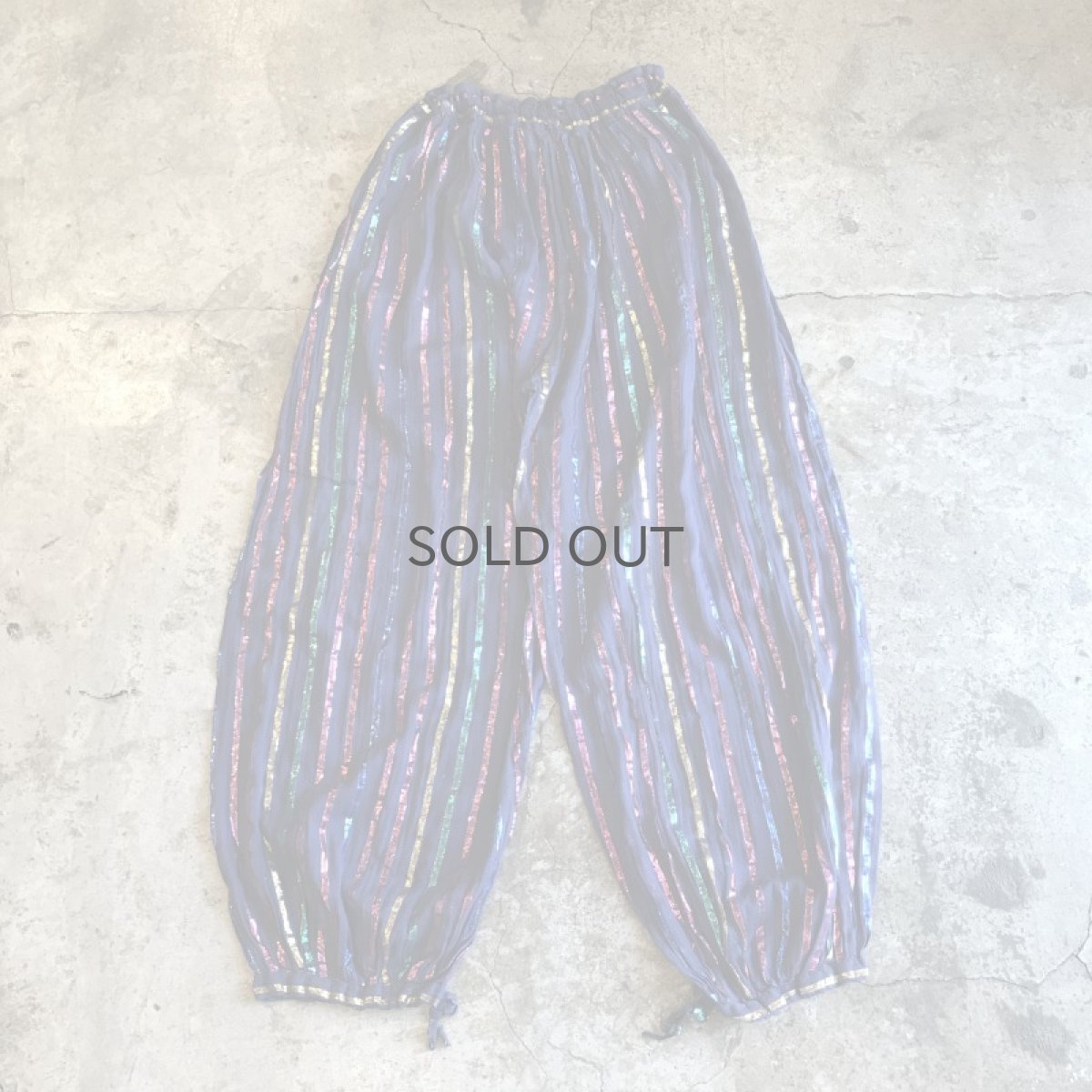 画像2: COLOR STRIPE PATTERN SARROUEL PANTS / FREE (S) (2)