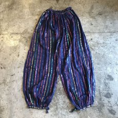 画像2: COLOR STRIPE PATTERN SARROUEL PANTS / FREE (S) (2)