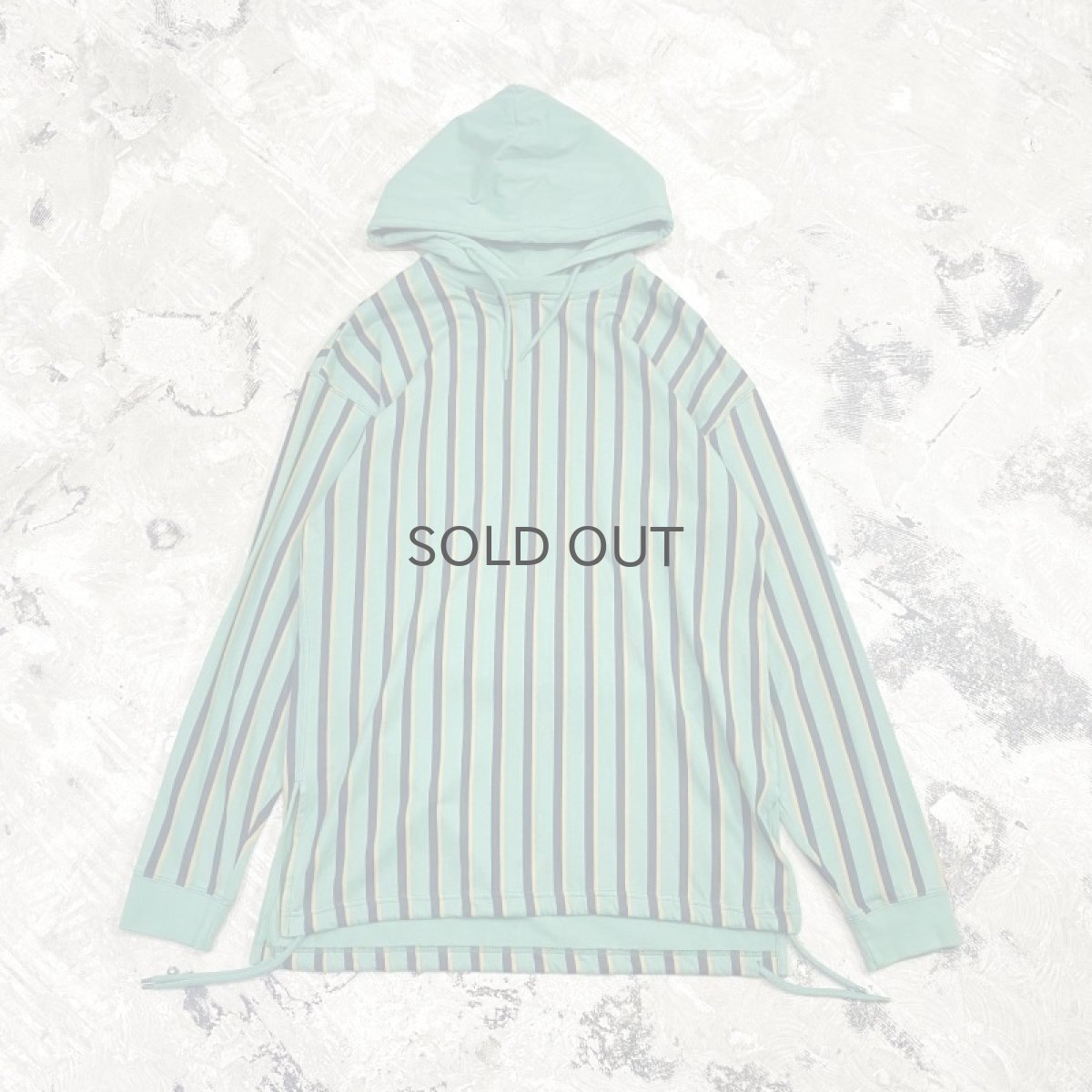 画像1: STRIPE PATTERN HOODIE L/S TEE / Mens L (1)