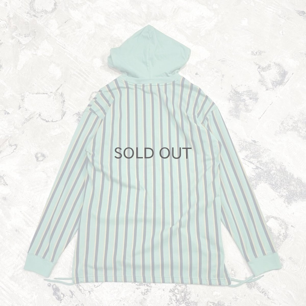 画像2: STRIPE PATTERN HOODIE L/S TEE / Mens L (2)