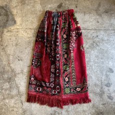 画像1: 【Wiz&Witch】"UNITED" VINTAGE RUG BACK SLIT LONG SKIRT / FREE (1)