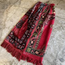 画像3: 【Wiz&Witch】"UNITED" VINTAGE RUG BACK SLIT LONG SKIRT / FREE (3)