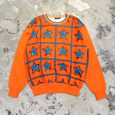 画像1: 【YVES SAINT LAURENT】STAR PATTERN SWEAT / Mens L (1)