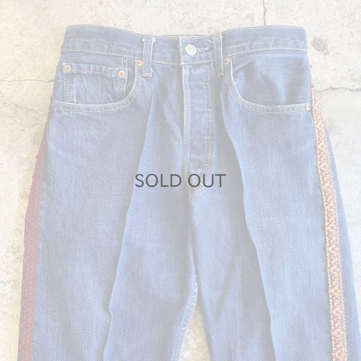 画像5: 【Wiz&Witch】"DIRTY BEAUTIFUL"  VINTAGE LINE FRINGE JEANS / W28 (5)