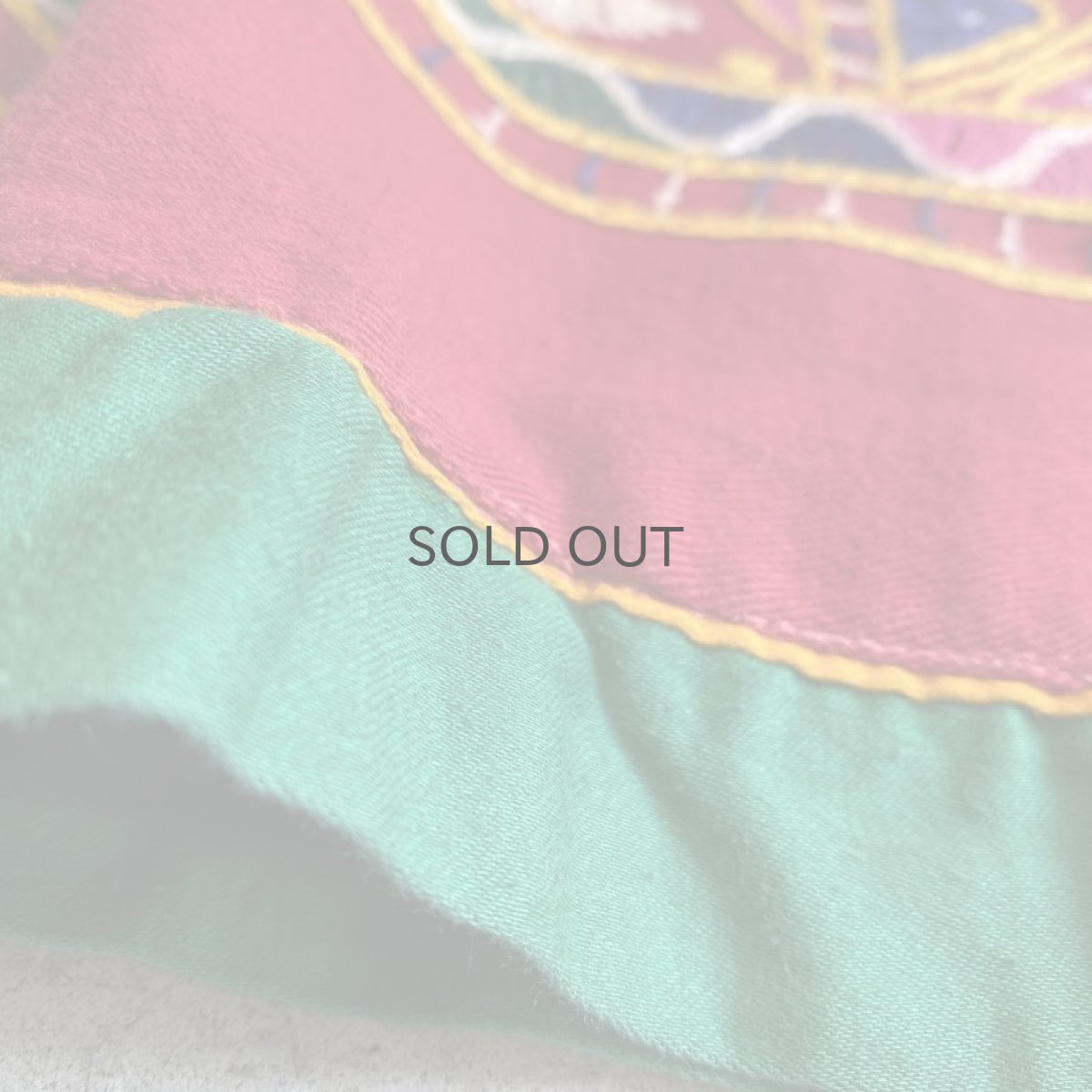 画像8: OLD EMBROIDERY NATIVE TIERED SKIRT / FREE (8)