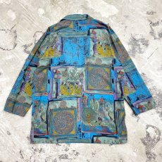 画像2: ART GRAPHIC PATTERN TAILORED JACKET / Mens M (2)