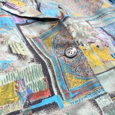 画像5: ART GRAPHIC PATTERN TAILORED JACKET / Mens M (5)