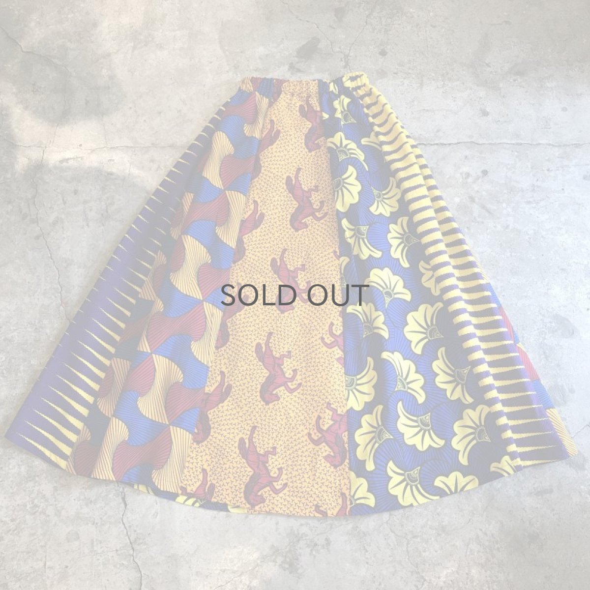 画像2: 【Wiz&Witch】AFRICAN BATIK MULTI MAXI SKIRT (B) / FREE  (2)