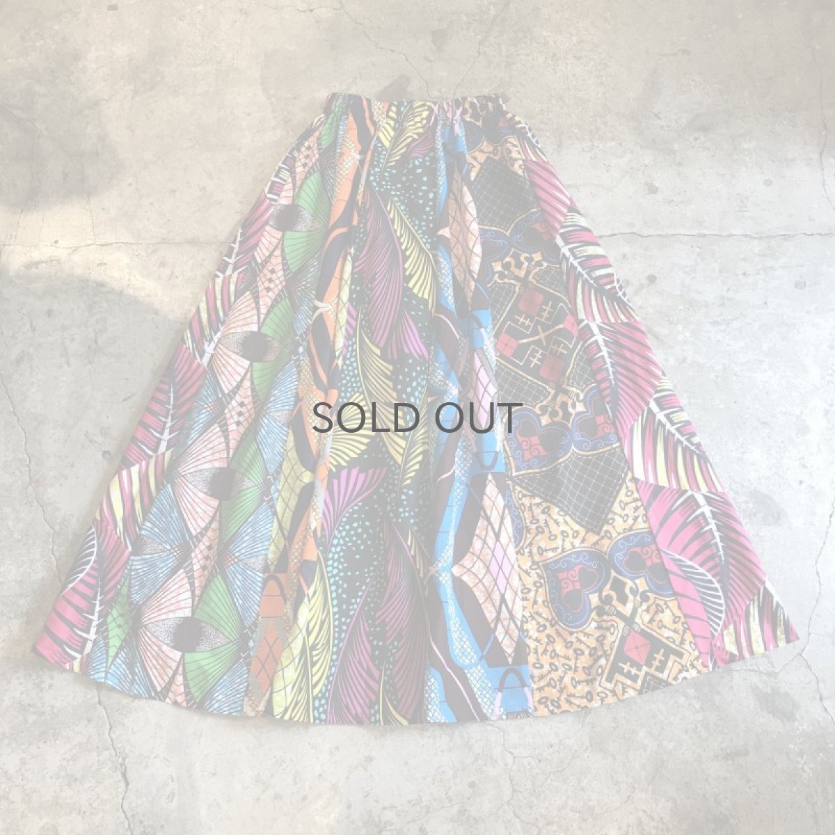 画像2: 【Wiz&Witch】AFRICAN BATIK MULTI MAXI SKIRT (A) / FREE  (2)