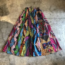 画像2: 【Wiz&Witch】AFRICAN BATIK MULTI MAXI SKIRT (A) / FREE  (2)