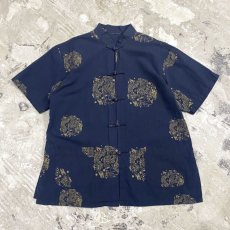 画像1: DRAGON PATTERN CHINA S/S SHIRT / Mens L (1)