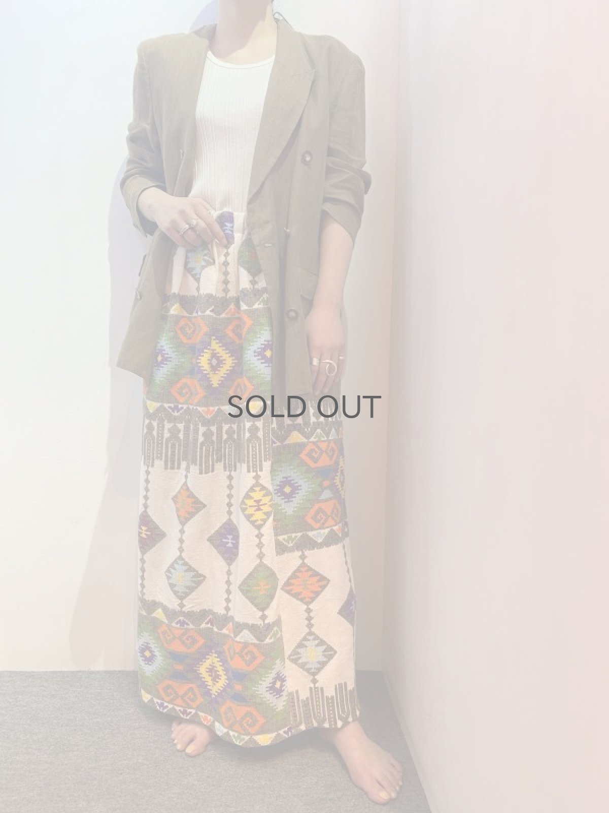 画像9: 【Wiz&Witch】OLD FABRIC MEXICAN SKIRT / FREE (9)