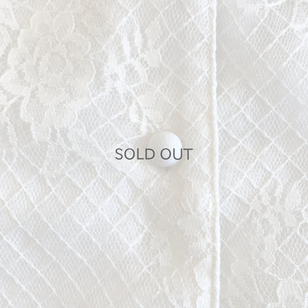 画像9: ALL OVER LACE PATTERN SHEER OPEN COLLAR SHIRT / Ladies M (9)