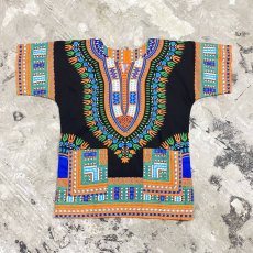 画像1: AFRICAN PATTERN PULLOVER SHIRT / Mens L (1)