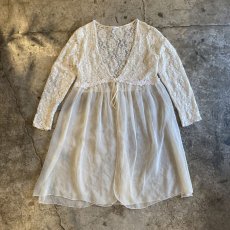 画像1: LACE × SHEER L/S CARDIGAN / Ladies M (1)