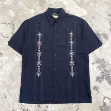 画像1: EMBROIDERY SHORT SLEEVE SHIRT / Mens M (1)