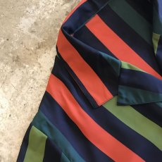 画像7: COLOR STRIPE PATTERN SHEER SHIRT S/S JACKET / Ladies L (7)