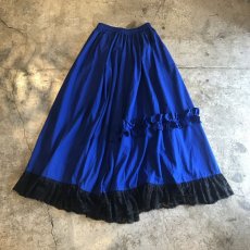 画像2: COLOR FRILL PATTERN LONG SKIRT / W23~29(M) (2)