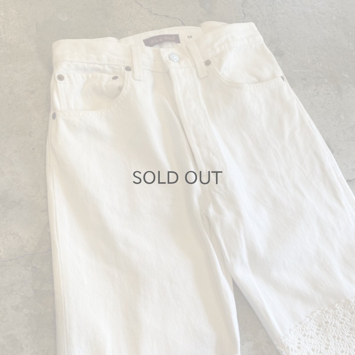 画像4: 【Wiz&Witch】"UNITED" KNEE PATCH LACE JEANS / W28 (4)