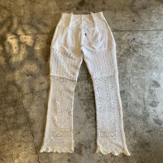 画像2: 【Wiz&Witch】"UNITED" VINTAGE LACE DENIM PANTS / W28 (2)