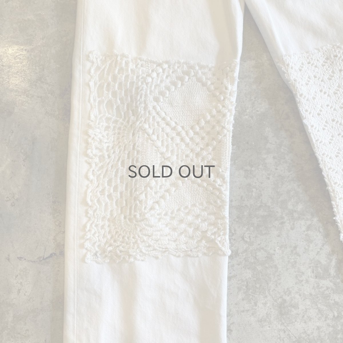 画像5: 【Wiz&Witch】"UNITED" KNEE PATCH LACE JEANS / W28 (5)