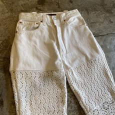 画像3: 【Wiz&Witch】"UNITED" VINTAGE LACE DENIM PANTS / W28 (3)