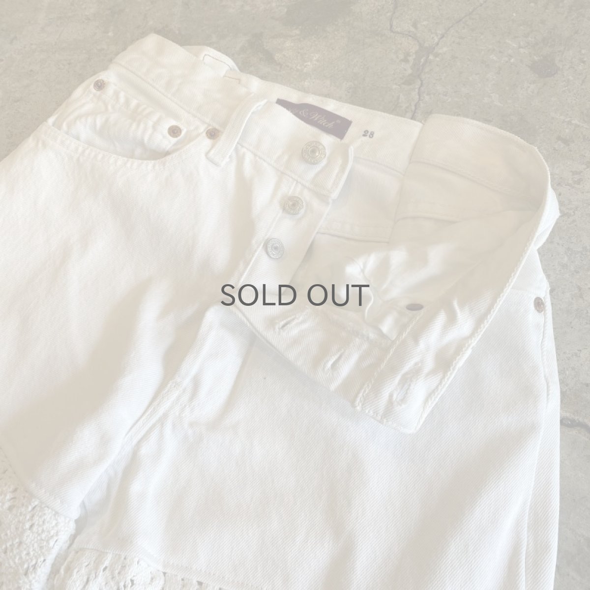 画像7: 【Wiz&Witch】"UNITED" VINTAGE LACE DENIM PANTS / W28 (7)