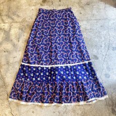 画像2: 70's FLORAL PATTERN LACE SKIRT / W30~W31 (2)