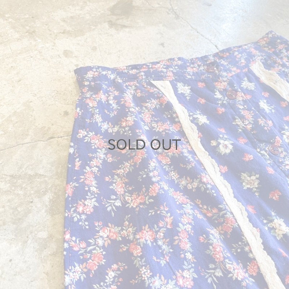 画像3: 70's FLORAL PATTERN LACE SKIRT / W30~W31 (3)