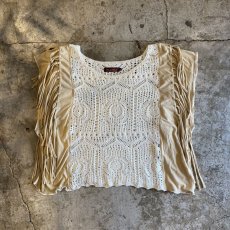 画像1: 【Wiz&Witch】"UNITED" LACE FRINGE TOPS / OS (1)