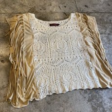 画像3: 【Wiz&Witch】"UNITED" LACE FRINGE TOPS / OS (3)