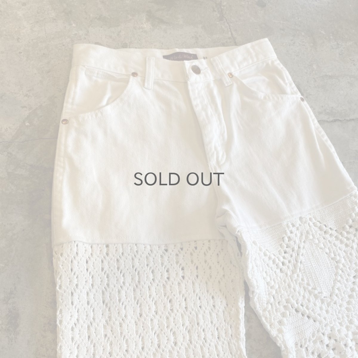 画像3: 【Wiz&Witch】"UNITED" VINTAGE LACE DENIM PANTS / W28 (3)