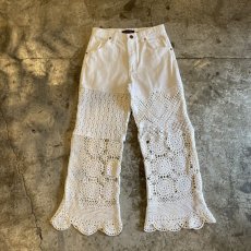 画像1: 【Wiz&Witch】"UNITED" VINTAGE LACE DENIM PANTS / W28 (1)