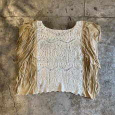 画像2: 【Wiz&Witch】"UNITED" LACE FRINGE TOPS / OS (2)