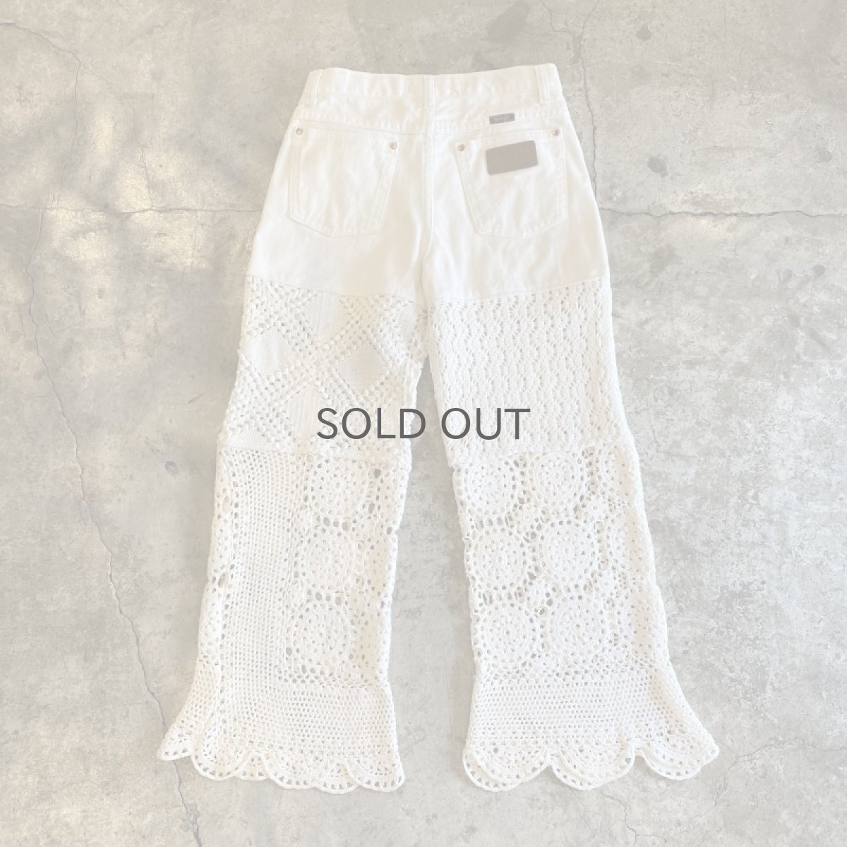 画像2: 【Wiz&Witch】"UNITED" VINTAGE LACE DENIM PANTS / W28 (2)