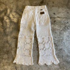 画像2: 【Wiz&Witch】"UNITED" VINTAGE LACE DENIM PANTS / W28 (2)