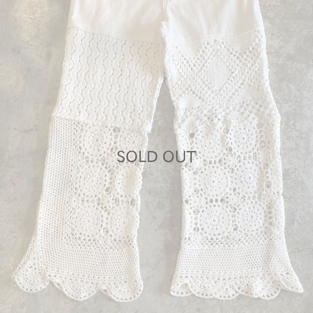 画像7: 【Wiz&Witch】"UNITED" VINTAGE LACE DENIM PANTS / W28 (7)